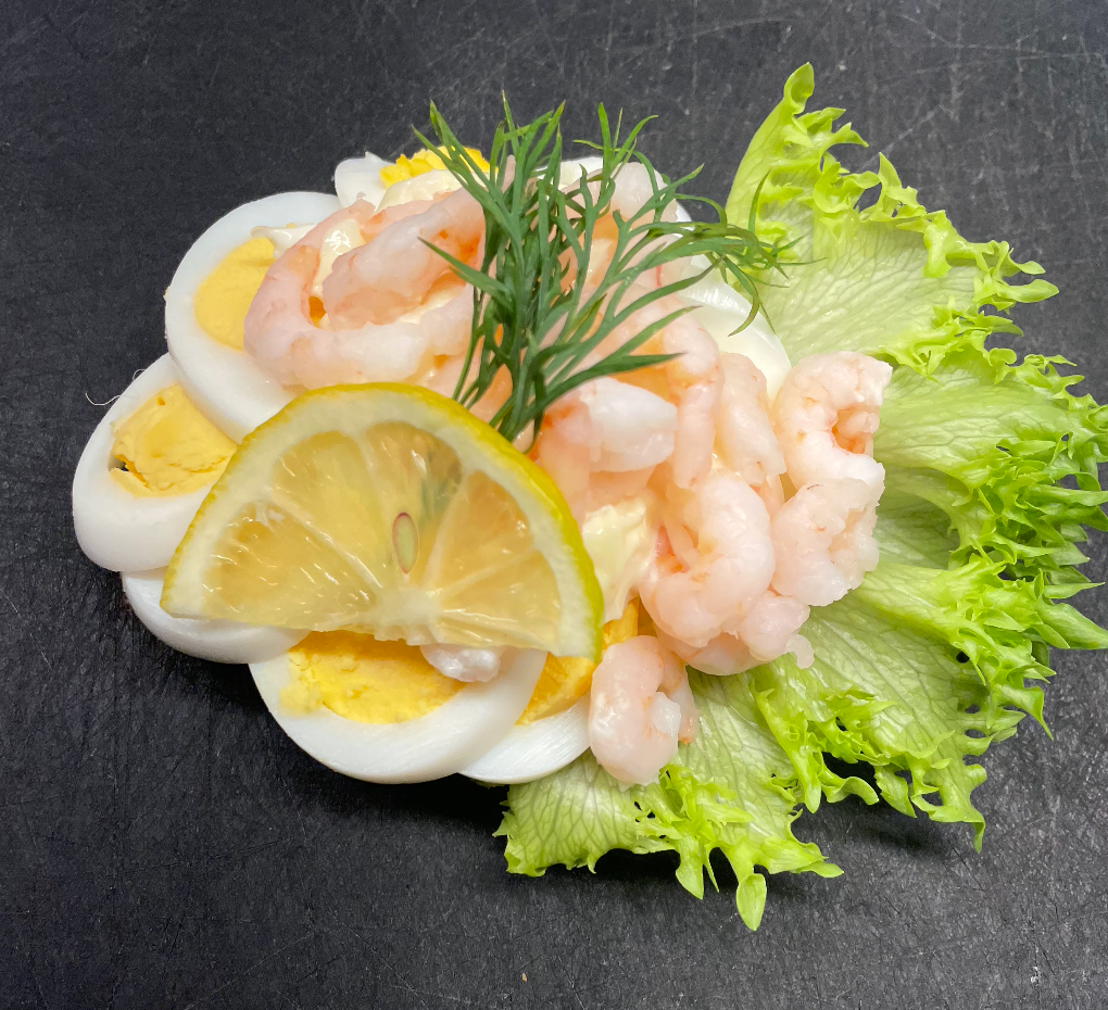 Æg med rejer og mayonnaise